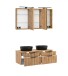 Waschtisch-Set >Nizza< (2-tlg.) in Wotaneiche, schwarz - 120x200x47cm (BxHxT)