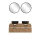 Waschtisch-Set >Nizza< (2-tlg.) in Wotaneiche, schwarz - 120x200x47cm (BxHxT)