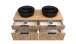 Waschtisch-Set >Nizza< (2-tlg.) in Wotaneiche, schwarz - 120x200x47cm (BxHxT)