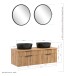 Waschtisch-Set >Nizza< (2-tlg.) in Wotaneiche, schwarz - 120x200x47cm (BxHxT)