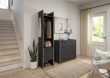 Garderobenschrank >Bueno< in Basalt - 42x189x37cm (BxHxT)