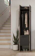 Garderobenschrank >Bueno< in Basalt - 42x189x37cm (BxHxT)