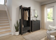 Garderobenschrank >Bueno< in Basalt - 70x189x37cm (BxHxT)
