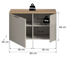 Sitzbank >Slide< in kaschmir - 80x48x36cm (BxHxT)