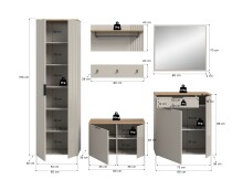 Garderoben-Set >Slide< in Evoke Oak - 250x190x36cm (BxHxT)