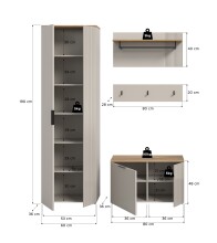 Garderoben-Set >Slide< in Evoke Oak - 155x190x36cm (BxHxT)