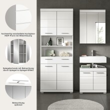 Badezimmer-Set >Scout< in Weiß / Weiß Hochglanz - 149x191x34cm (BxHxT)