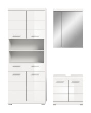Badezimmer-Set >Scout< in Weiß / Weiß Hochglanz - 149x191x34cm (BxHxT)