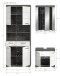 Badezimmer-Set >Scout< in Rauchsilber / Weiß Hochglanz - 149x191x34cm (BxHxT)