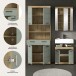 Badezimmer-Set >Scout< in Artisan Eiche / Salbei - 149x191x34cm (BxHxT)
