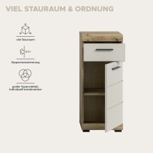 Hochschrank >Scout< in Evoak Oak / Kaschmir - 37x88x31cm (BxHxT)