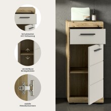 Hochschrank >Scout< in Evoak Oak / Kaschmir - 37x88x31cm (BxHxT)