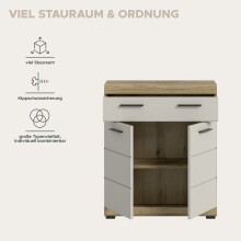 Hochschrank >Scout< in Evoak Oak / Kaschmir - 74x88x31cm (BxHxT)