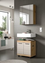Waschbeckenunterschrank >Scout< in Evoak Oak / Kaschmir - 60x56x34cm (BxHxT)
