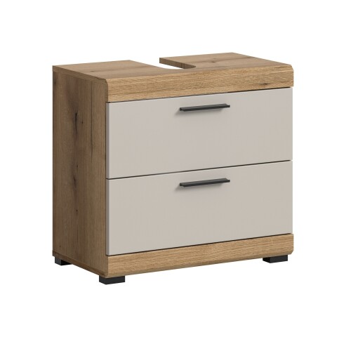 Waschbeckenunterschrank >Scout< in Evoak Oak / Kaschmir - 60x56x34cm (BxHxT)
