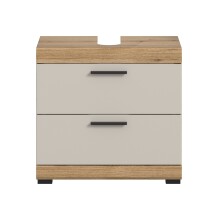 Waschbeckenunterschrank >Scout< in Evoak Oak / Kaschmir - 60x56x34cm (BxHxT)
