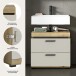 Waschbeckenunterschrank >Scout< in Evoak Oak / Kaschmir - 60x56x34cm (BxHxT)