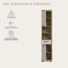 Hochschrank >Scout< in Evoak Oak / Kaschmir - 37x191x31cm (BxHxT)