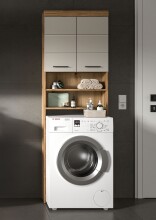 Waschmaschinenumbauschrank >Scout< in Evoak Oak / Kaschmir - 63x191x24cm (BxHxT)