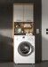 Waschmaschinenumbauschrank >Scout< in Evoak Oak / Kaschmir - 63x191x24cm (BxHxT)