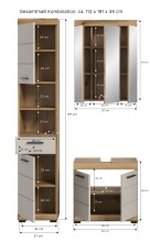 Badezimmer-Set >Scout< in Evoak Oak / Kaschmir - 112x191x34cm (BxHxT)