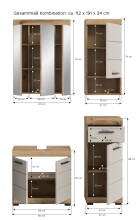 Badezimmer-Set >Scout< in Evoak Oak / Kaschmir - 112x191x34cm (BxHxT)