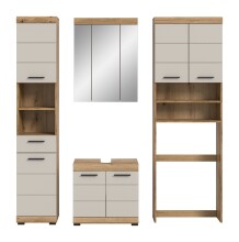 Badezimmer-Set >Scout< in Evoak Oak / Kaschmir - 190x191x34cm (BxHxT)