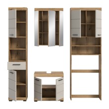 Badezimmer-Set >Scout< in Evoak Oak / Kaschmir - 190x191x34cm (BxHxT)