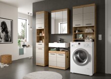 Badezimmer-Set >Scout< in Evoak Oak / Kaschmir - 190x191x34cm (BxHxT)