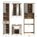 Badezimmer-Set >Scout< in Evoak Oak / Kaschmir - 190x191x34cm (BxHxT)