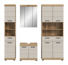 Badezimmer-Set >Scout< in Evoak Oak / Kaschmir - 201x191x34cm (BxHxT)