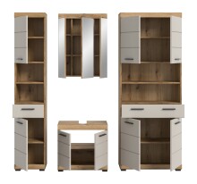 Badezimmer-Set >Scout< in Evoak Oak / Kaschmir - 201x191x34cm (BxHxT)