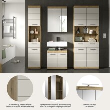 Badezimmer-Set >Scout< in Evoak Oak / Kaschmir - 201x191x34cm (BxHxT)