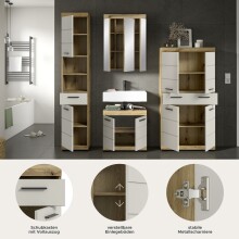 Badezimmer-Set >Scout< in Evoak Oak / Kaschmir - 201x191x34cm (BxHxT)