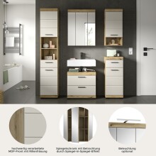 Badezimmer-Set >Scout< in Evoak Oak / Kaschmir - 164x191x34cm (BxHxT)