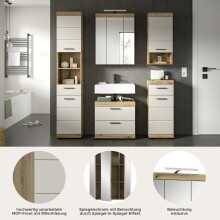 Badezimmer-Set >Scout< in Evoak Oak / Kaschmir - 164x191x34cm (BxHxT)