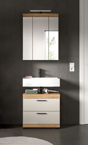 Badezimmer-Set >Scout< in Evoak Oak / Kaschmir - 60x191x34cm (BxHxT)