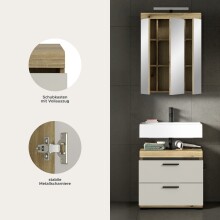 Badezimmer-Set >Scout< in Evoak Oak / Kaschmir - 60x191x34cm (BxHxT)