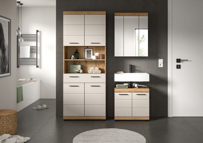 Badezimmer-Set >Scout< in Evoak Oak / Kaschmir - 149x191x34cm (BxHxT)