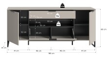 Sideboard >Noida< in kaschmir - 80x185x41cm (BxHxT)