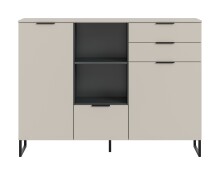 Highboard >Noida< in kaschmir - 112x150x37cm (BxHxT)