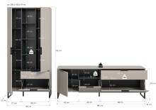 Wohnwand >Noida< in kaschmir - 290x192x41cm (BxHxT)