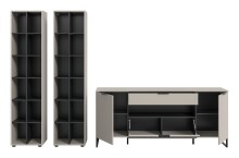 Wohnwand >Noida< in kaschmir - 305x192x41cm (BxHxT)