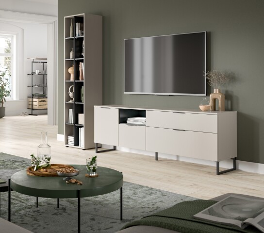 Wohnzimmer-Set >Noida< in kaschmir - 245x192x41cm (BxHxT)