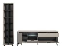Wohnzimmer-Set >Noida< in kaschmir - 245x192x41cm (BxHxT)