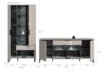 Wohnzimmer-Set >Noida< in kaschmir - 290x192x41cm (BxHxT)