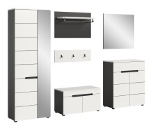 Garderoben-Set >Canu< in Basalt Grau / Weiß - 255x190x37cm (BxHxT)