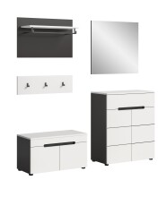 Garderoben-Set >Canu< in Basalt Grau / Weiß - 175x190x37cm (BxHxT)