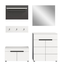 Garderoben-Set >Canu< in Basalt Grau / Weiß - 175x190x37cm (BxHxT)
