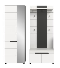 Garderoben-Set >Canu< in Basalt Grau / Weiß - 160x190x37cm (BxHxT)